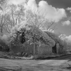 The perfect combination of stone and foliage works well in Infrared , the lovely old thrashing barn is slowly succumbing